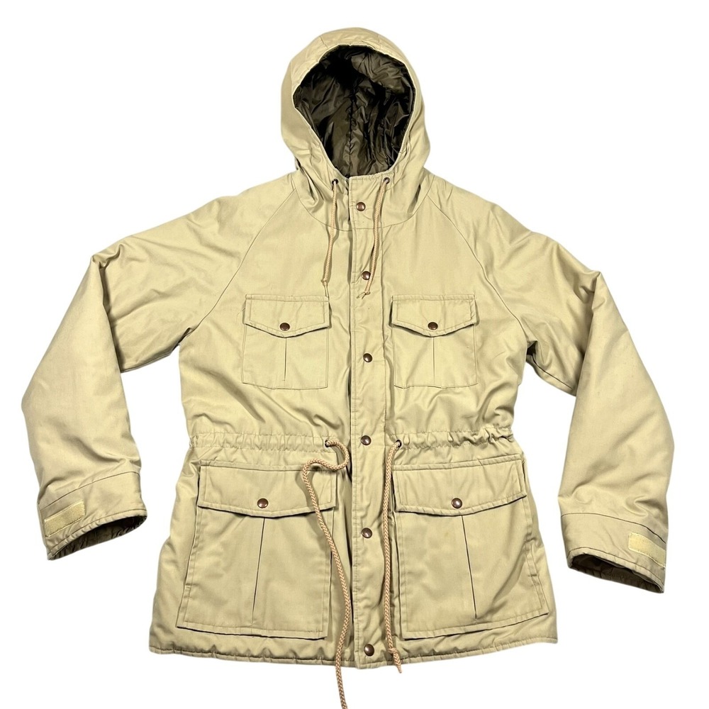 Redhead Hooded Rain Chore Field Jacket Men's M Full Zip Snap Button Hunting VTG